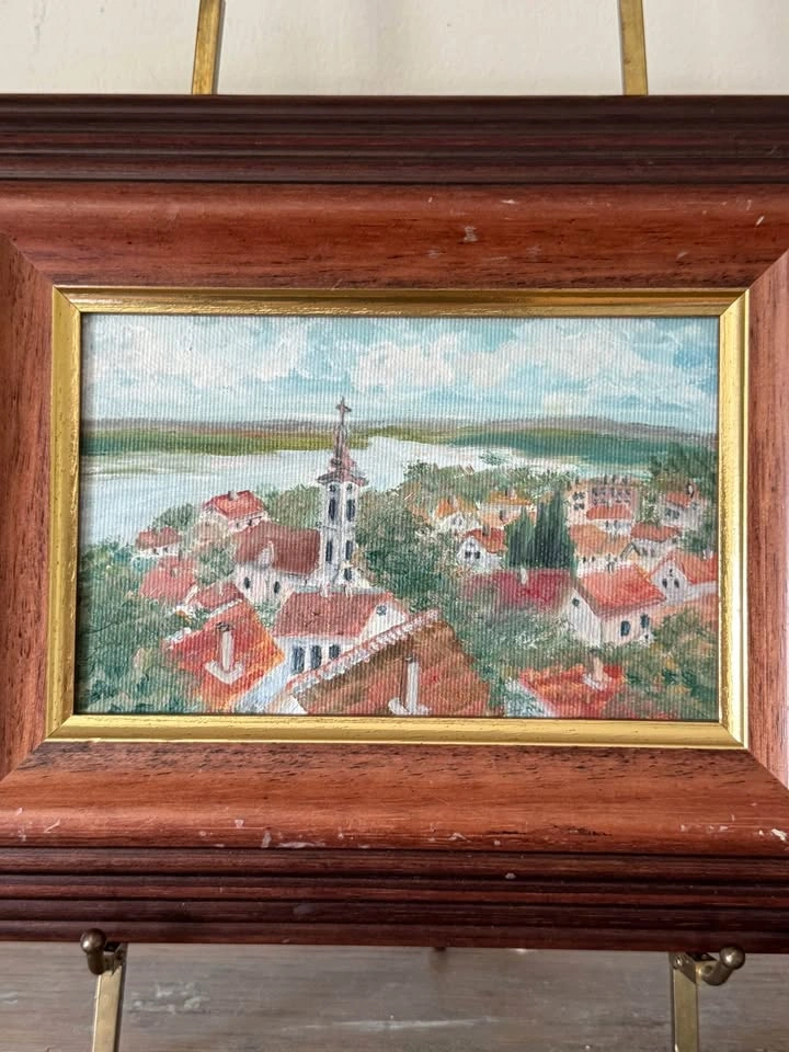 Original Signed Zemun Serbia Danube Landscape Painting - photo 3