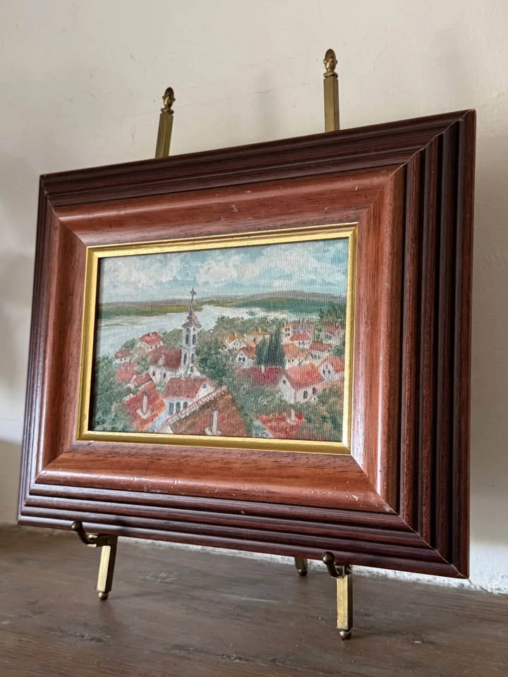 Original Signed Zemun Serbia Danube Landscape Painting - photo 5