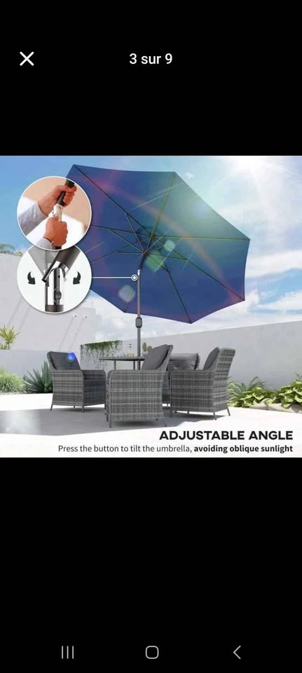 10' x 8' Outdoor Patio Umbrella - photo 3