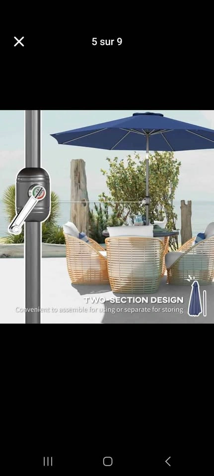 10' x 8' Outdoor Patio Umbrella - photo 5