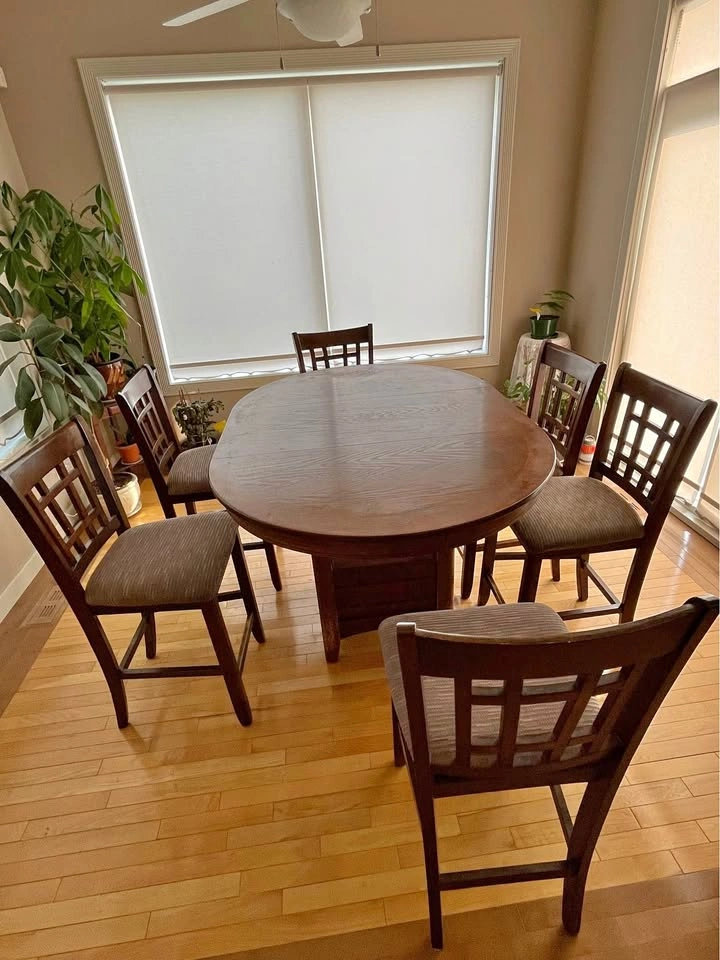 Counter Height Dining Table +6 Chairs