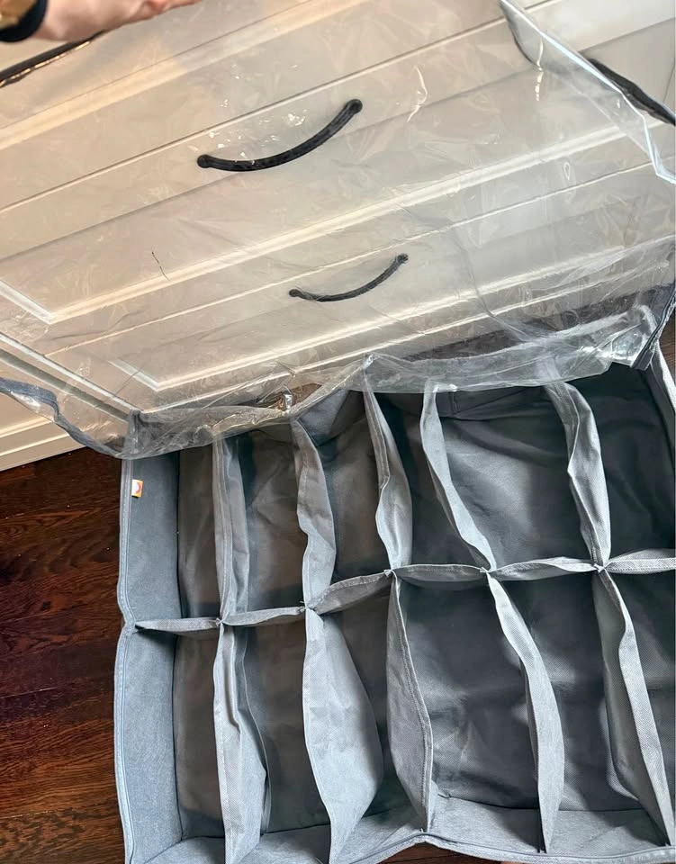 12 pair under bed shoe organizer