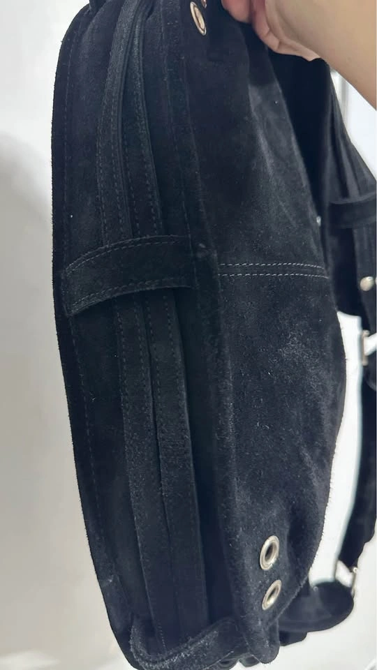 Black Suede Hobo Shoulder Bag - photo 5