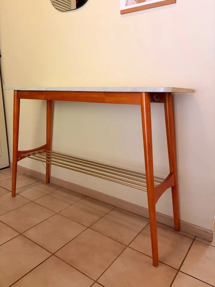 Entryway / Console Table with Marble-style top and shelf - photo 2