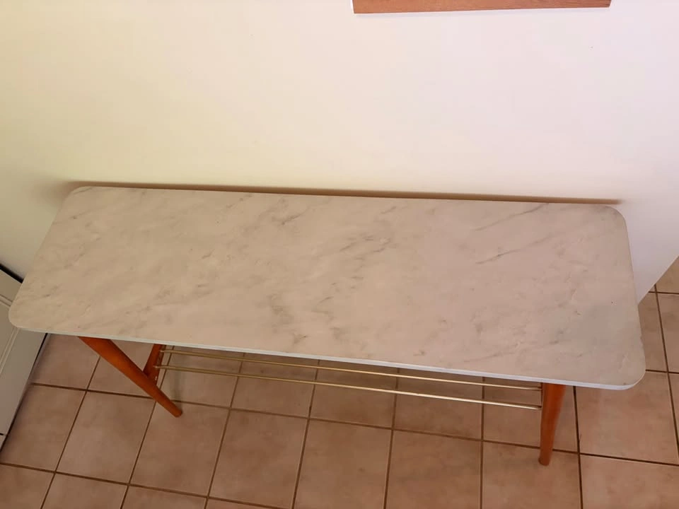 Entryway / Console Table with Marble-style top and shelf - photo 3