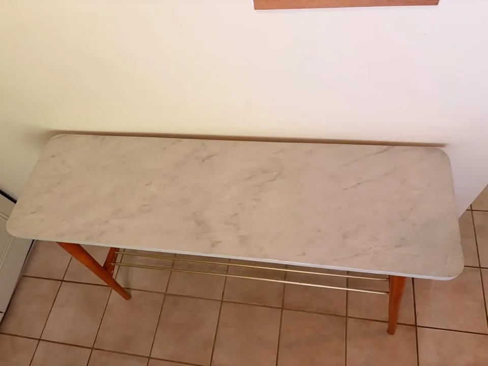 Entryway / Console Table with Marble-style top and shelf - photo 3