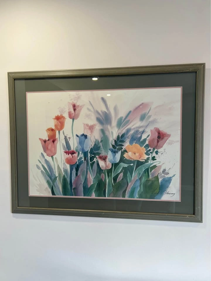 Rita A. Fleming Signed Tulip Watercolor Painting - photo 4