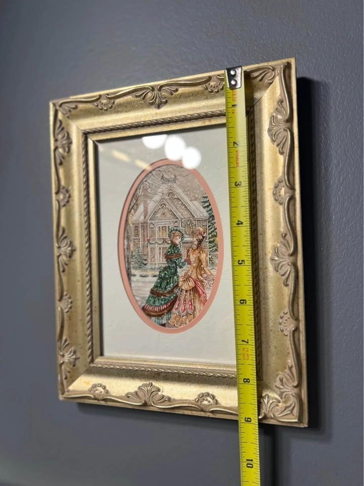 Pair of Framed Victorian Winter Scene Prints - photo 2