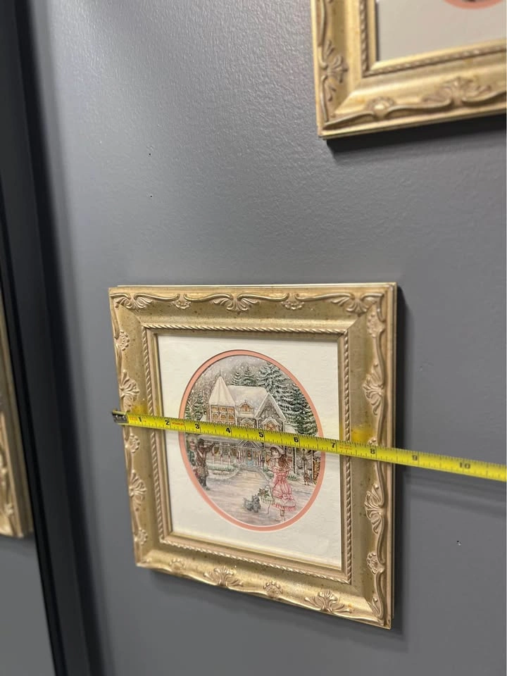 Pair of Framed Victorian Winter Scene Prints - photo 3