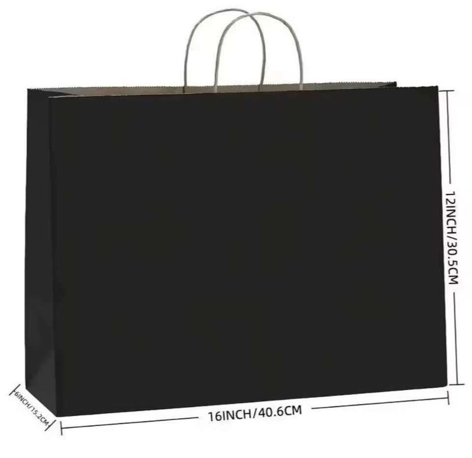 25 Pack Black Paper Gift Bags with Handles - photo 4