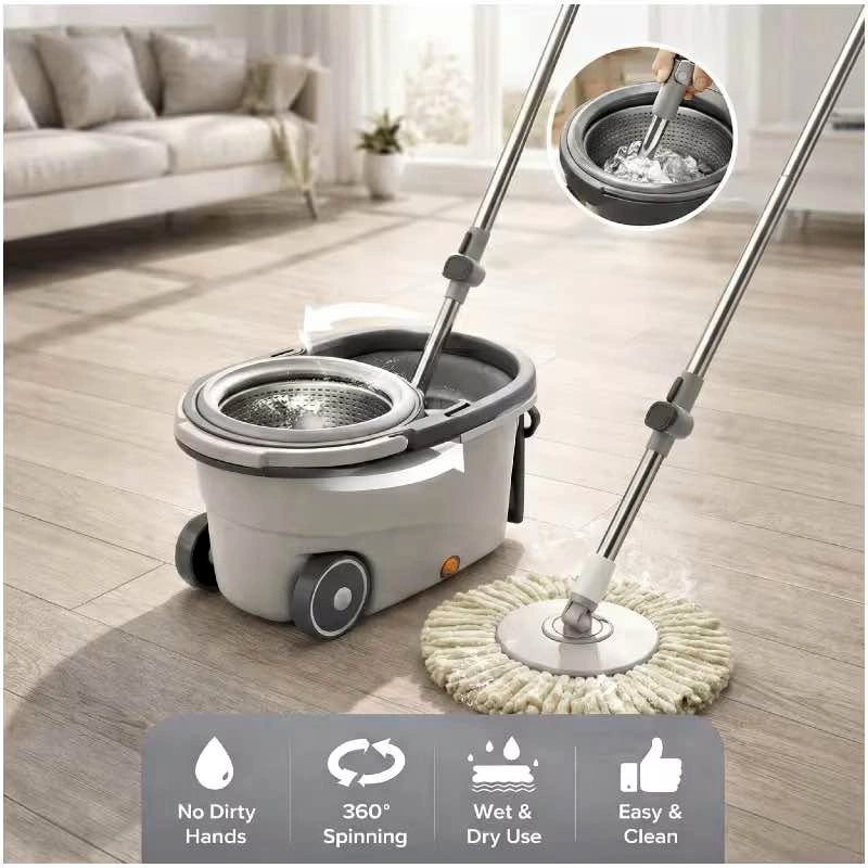 NEW - Spin Mop and Bucket System with Wheels