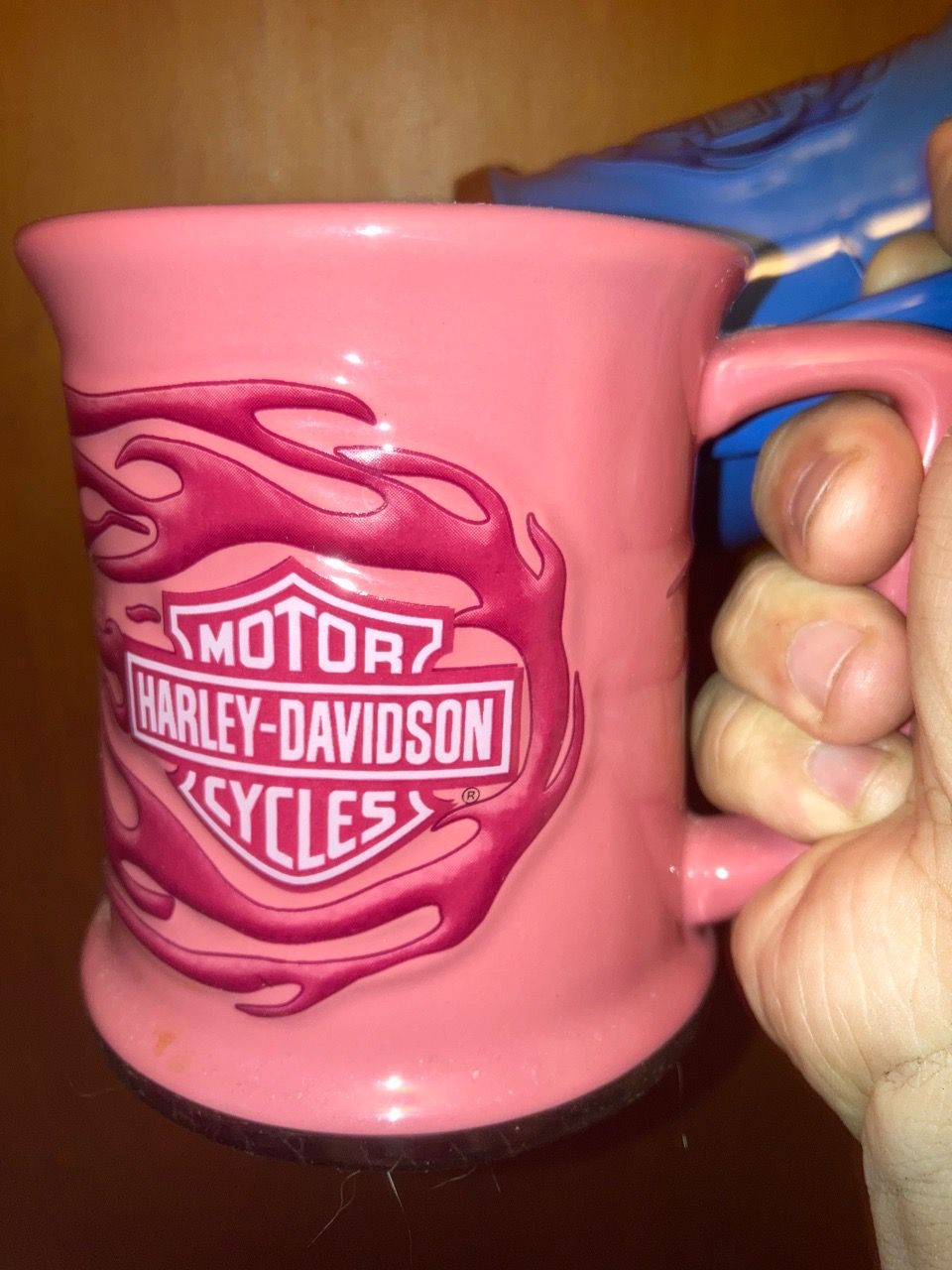 Harley Davidson His & Hers Pink/Blue Flame Coffee Mugs - photo 3