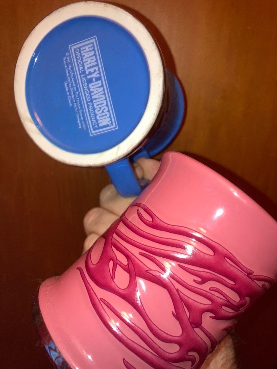 Harley Davidson His & Hers Pink/Blue Flame Coffee Mugs - photo 4