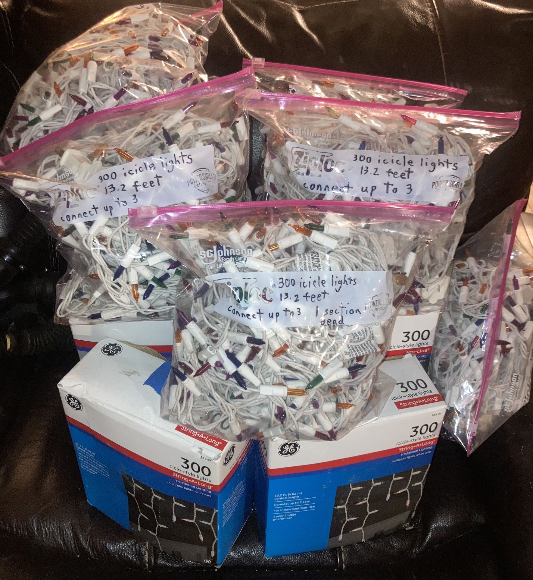 300 ct. Icicle Lights, White/Multi-color, GE Brand