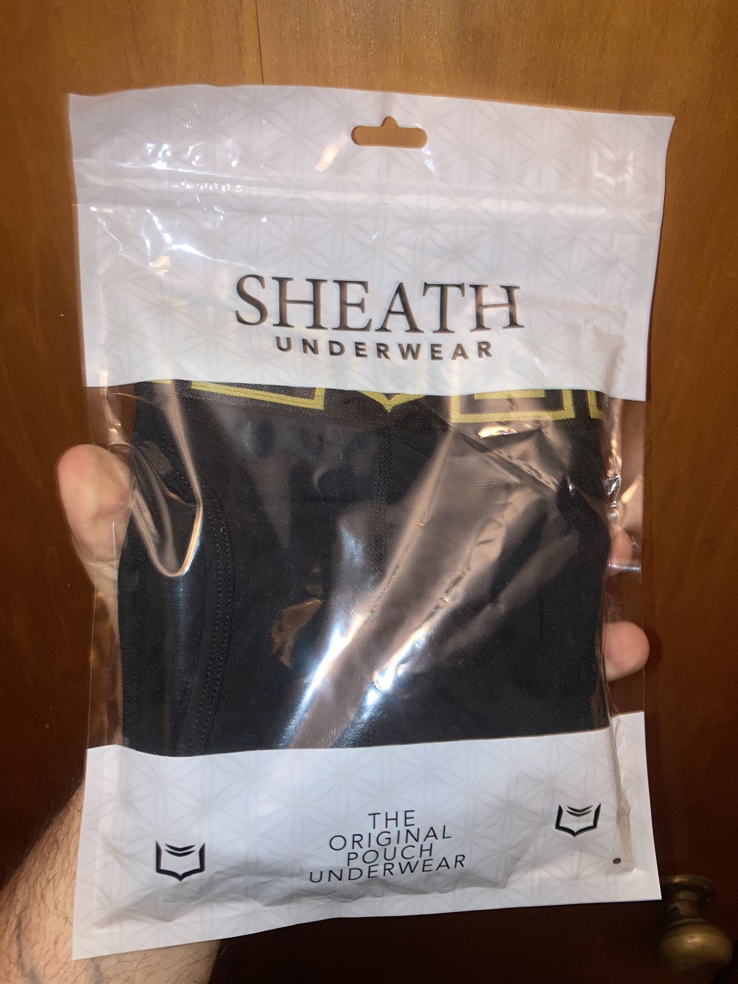 SHEATH Pouch Underwear Black/Gold Medium, New/Sealed