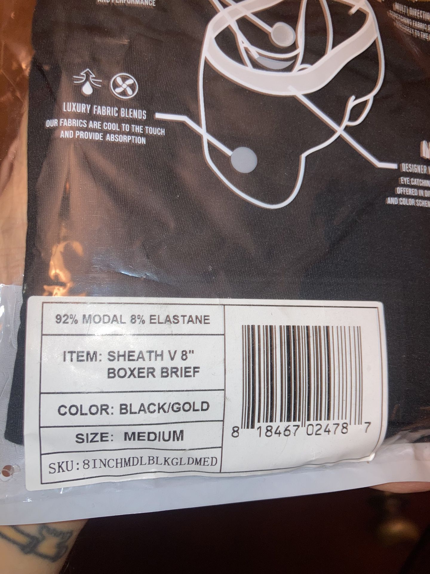 SHEATH Pouch Underwear Black/Gold Medium, New/Sealed - photo 3