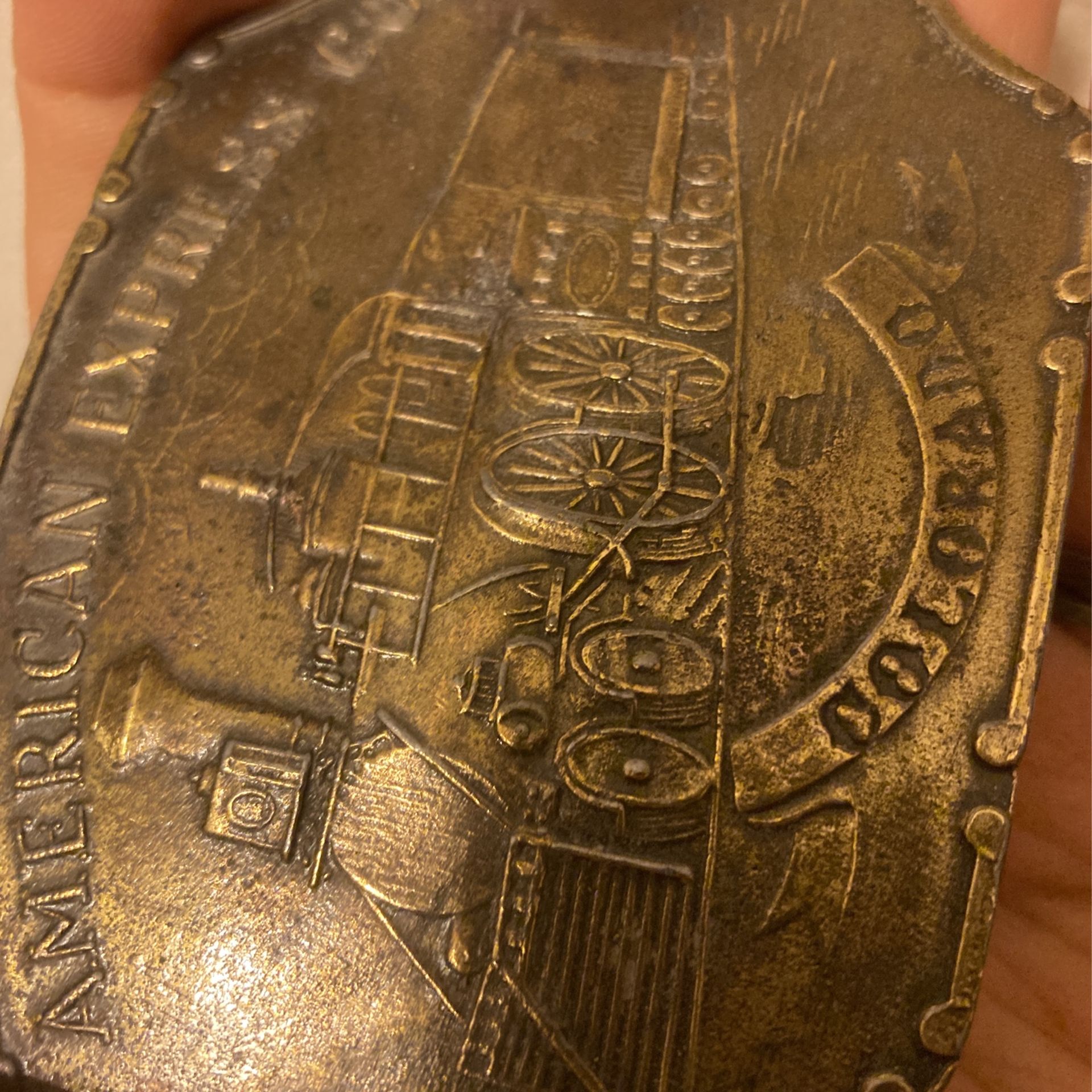 American Express Co. Colorado Steam Line Belt Buckle, 1970s - photo 3