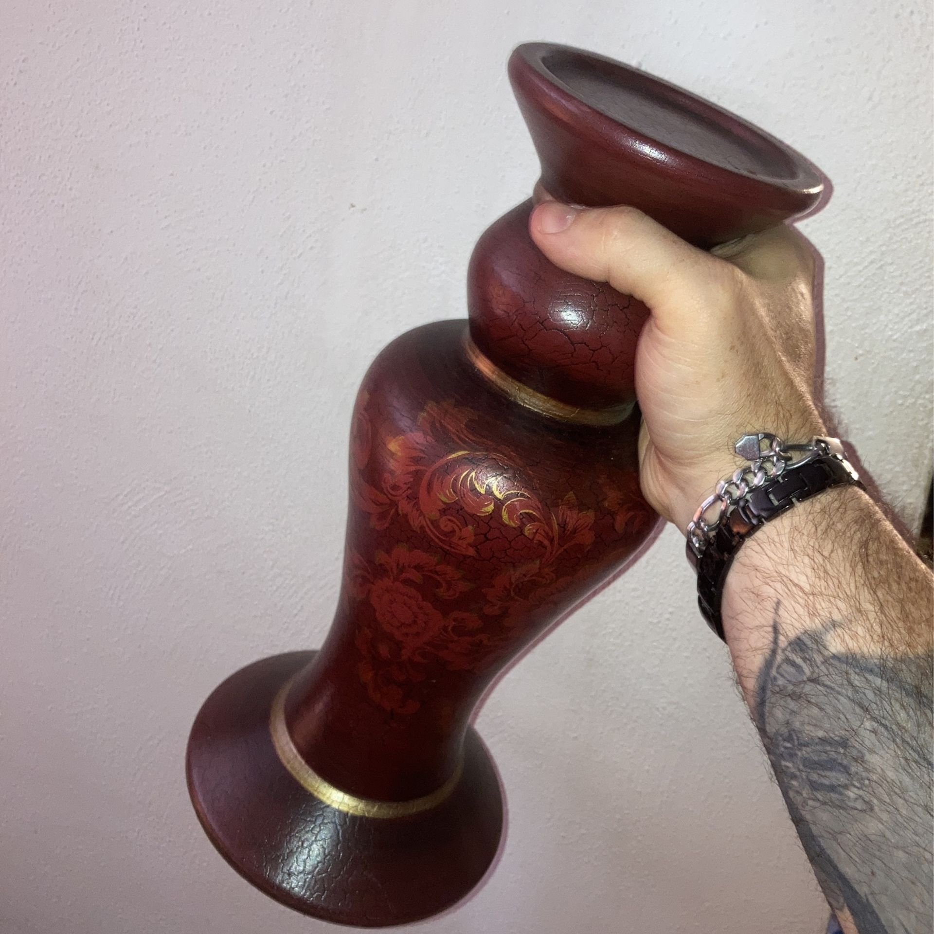 Cherry Wood 15” Pedestal/Candle Holder