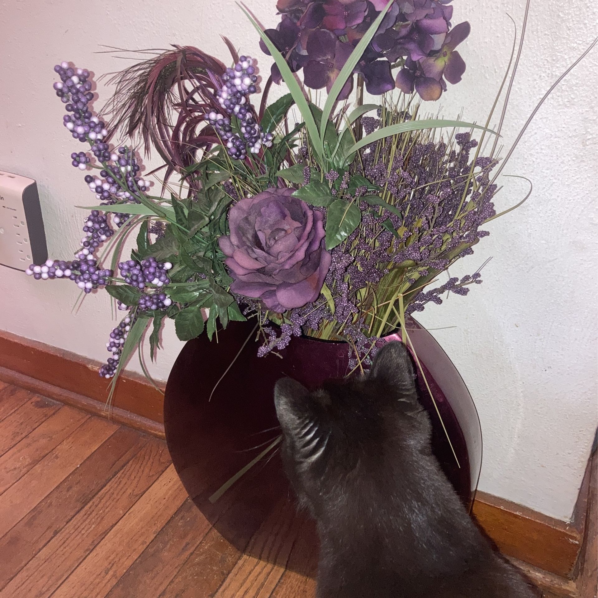27” Purple Floral Arrangement & Vase - photo 2