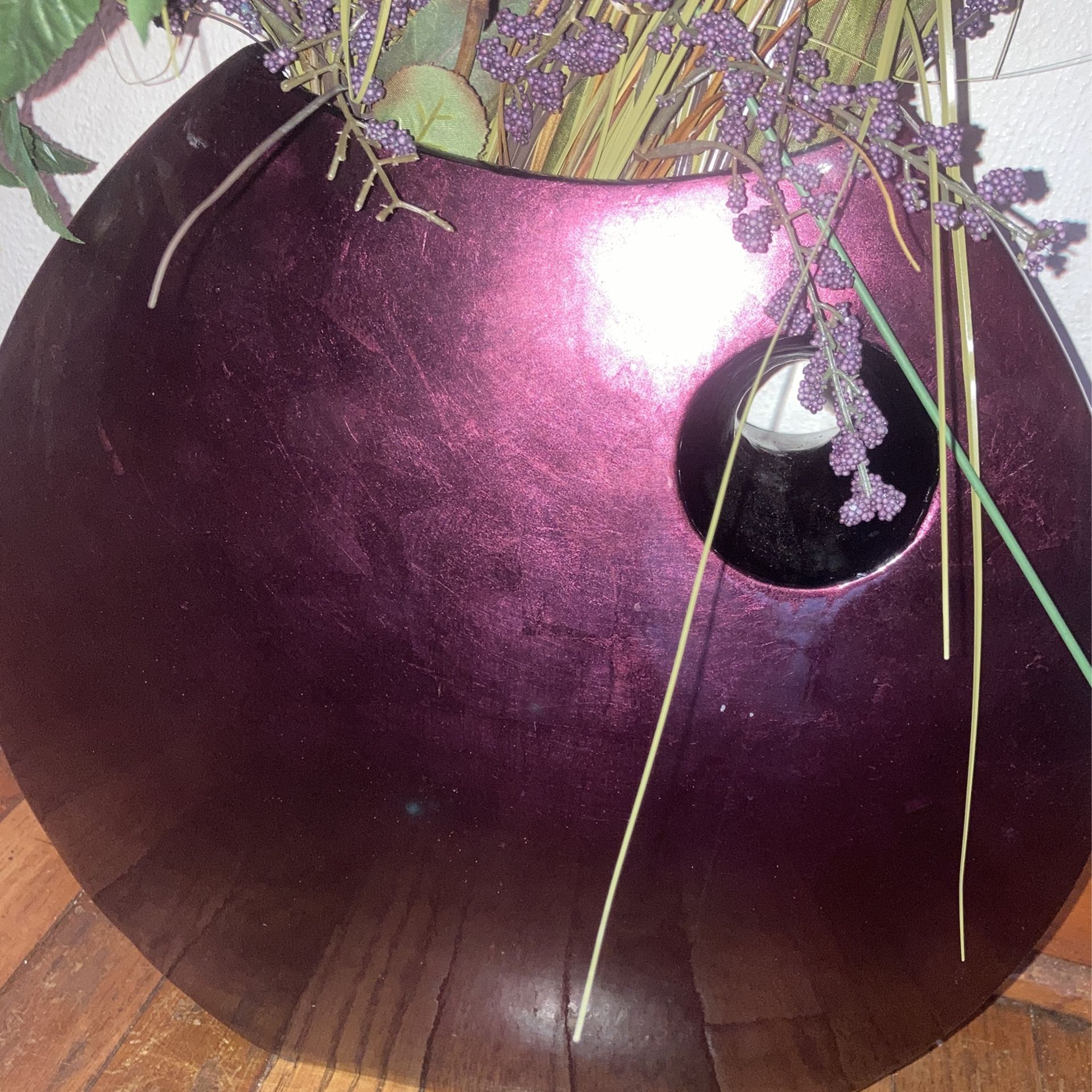 27” Purple Floral Arrangement & Vase - photo 4