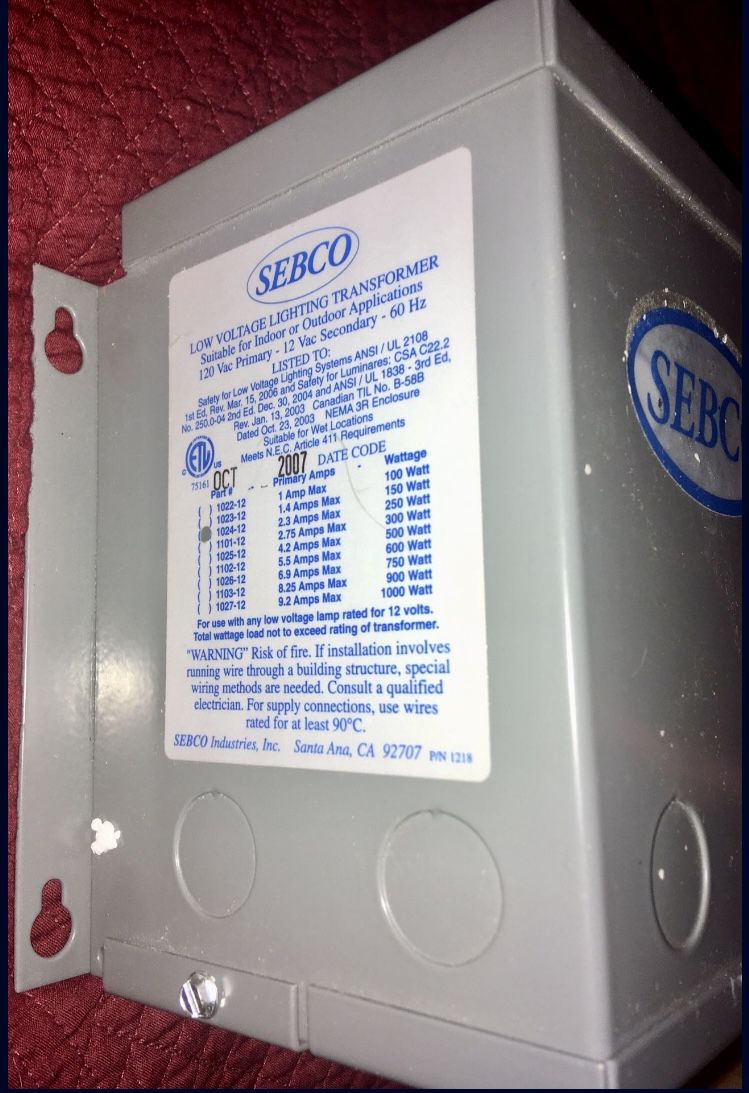 Sebco 250W Low Voltage Lighting Transformer - photo 2
