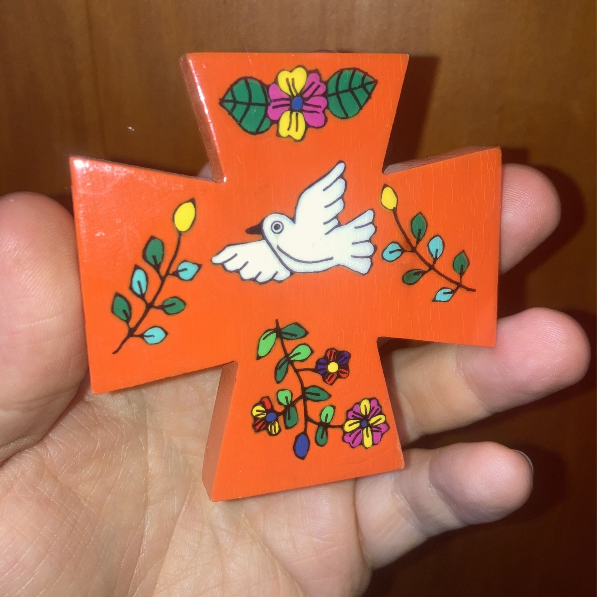 Handmade El Salvador Religious Dove Cross