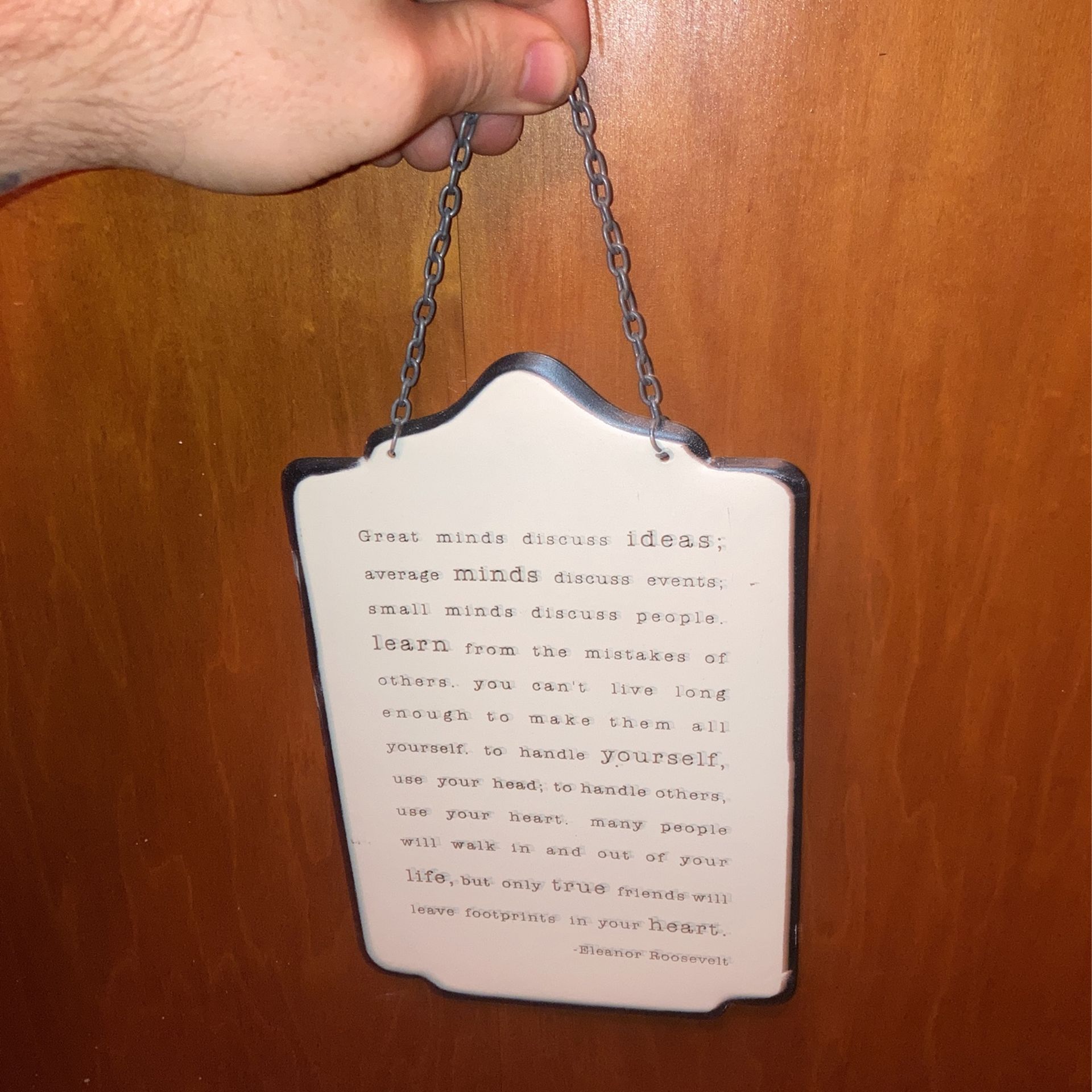 AR Farmhouse Eleanor Roosevelt Hanging Wall Sign