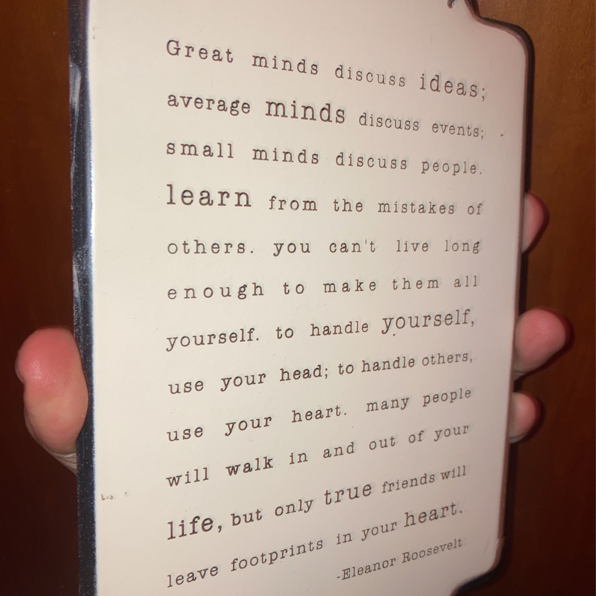 AR Farmhouse Eleanor Roosevelt Hanging Wall Sign - photo 2