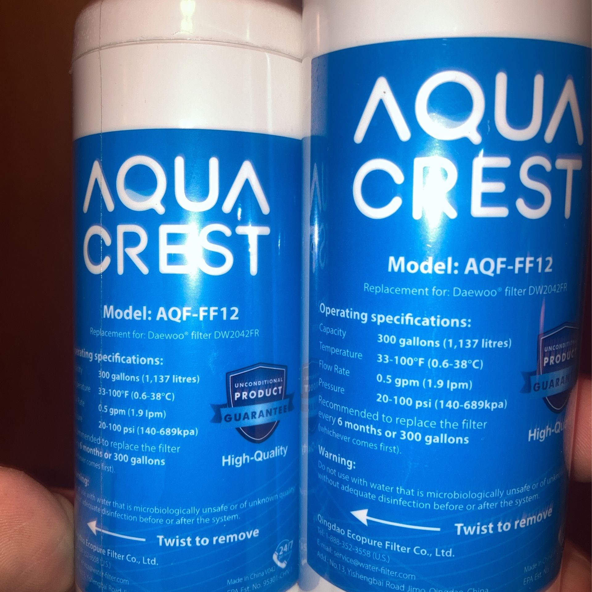 Aqua Crest Water Filter AQF-FF12, Pack Of Two - photo 2