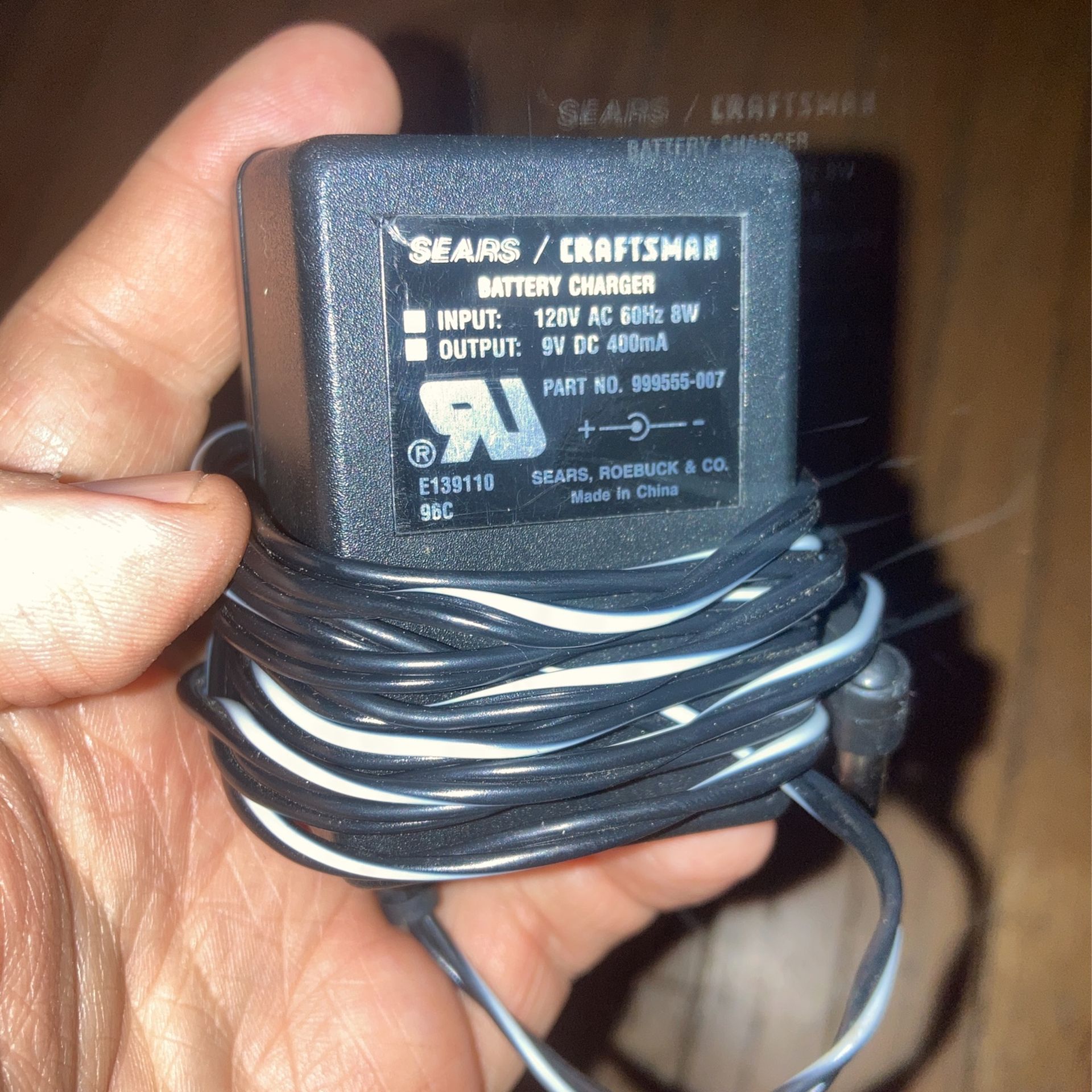 Sears Craftsman 9V OEM Charger, Model 999555-007