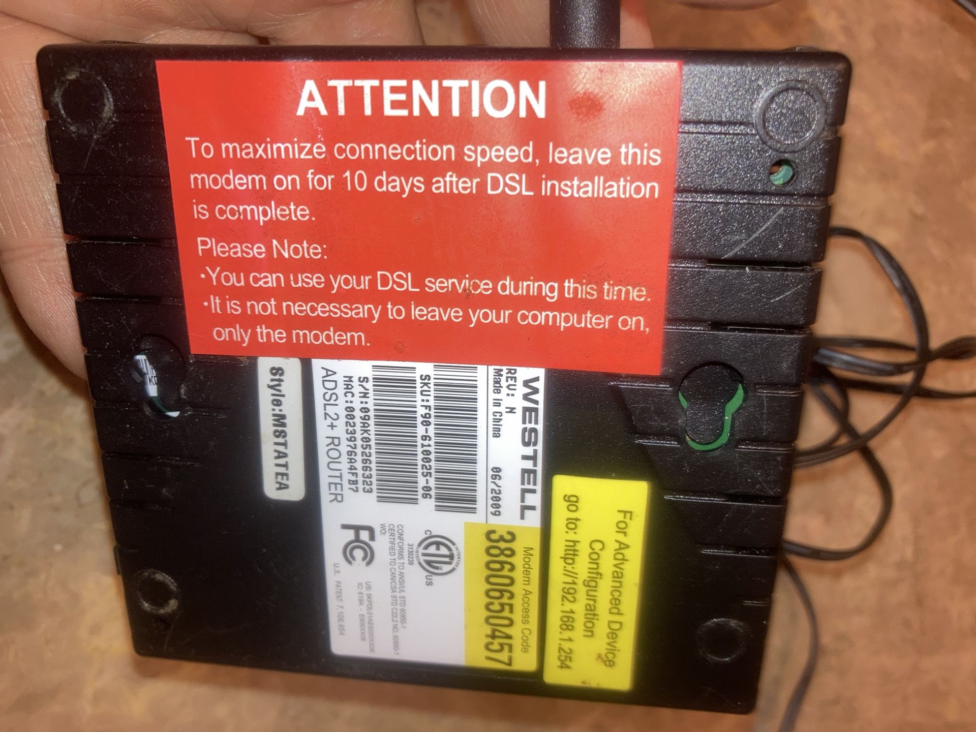 WesTell ADSL2+ Router - photo 3