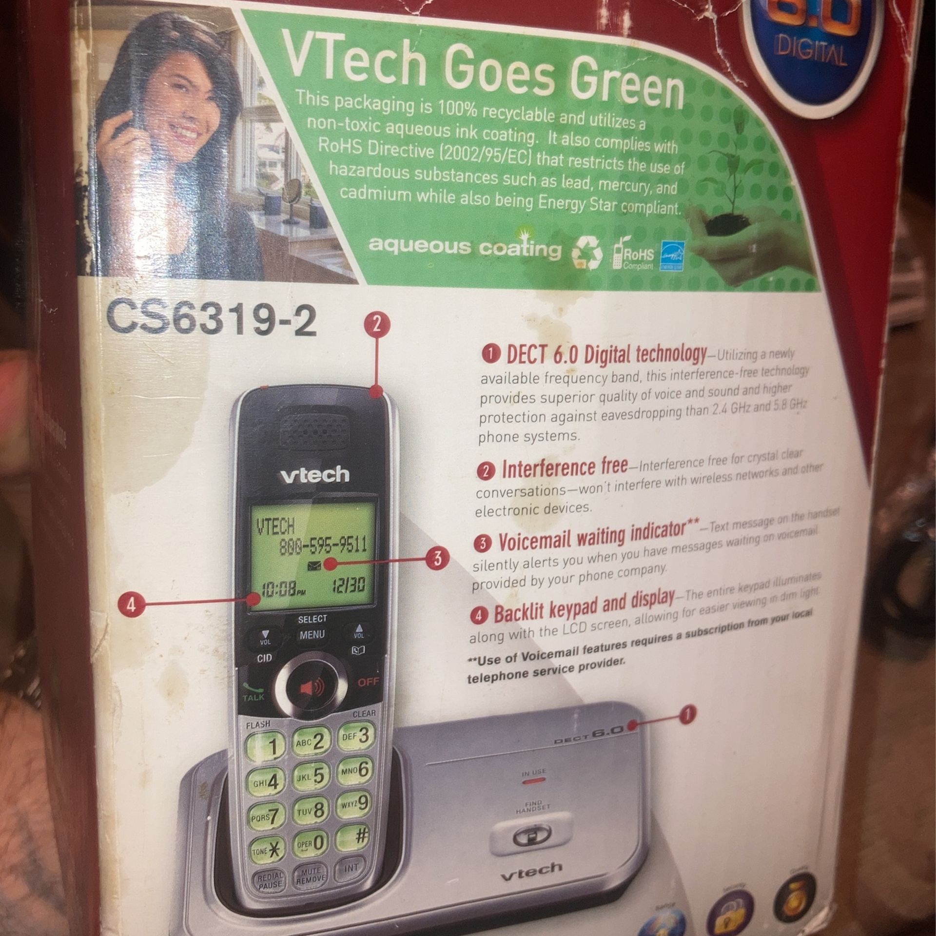 VTech 6.0 Dual Cordless Handset Phone System - photo 3