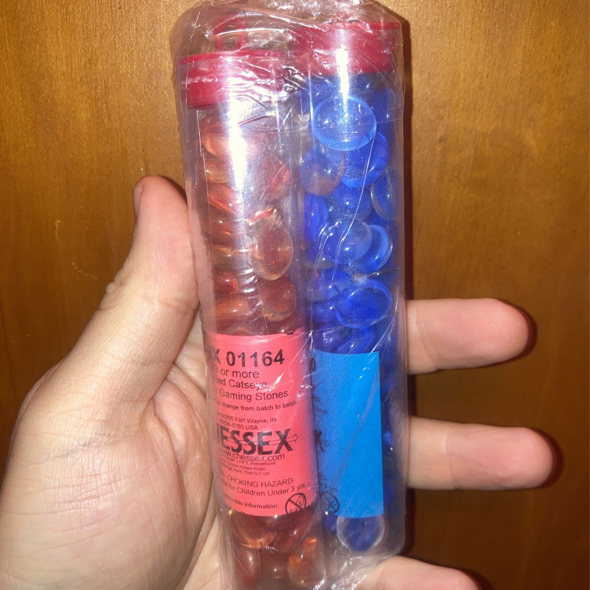 CHESSEX Red & Blue Catseye Gaming Stones Set, 80 Or Greater