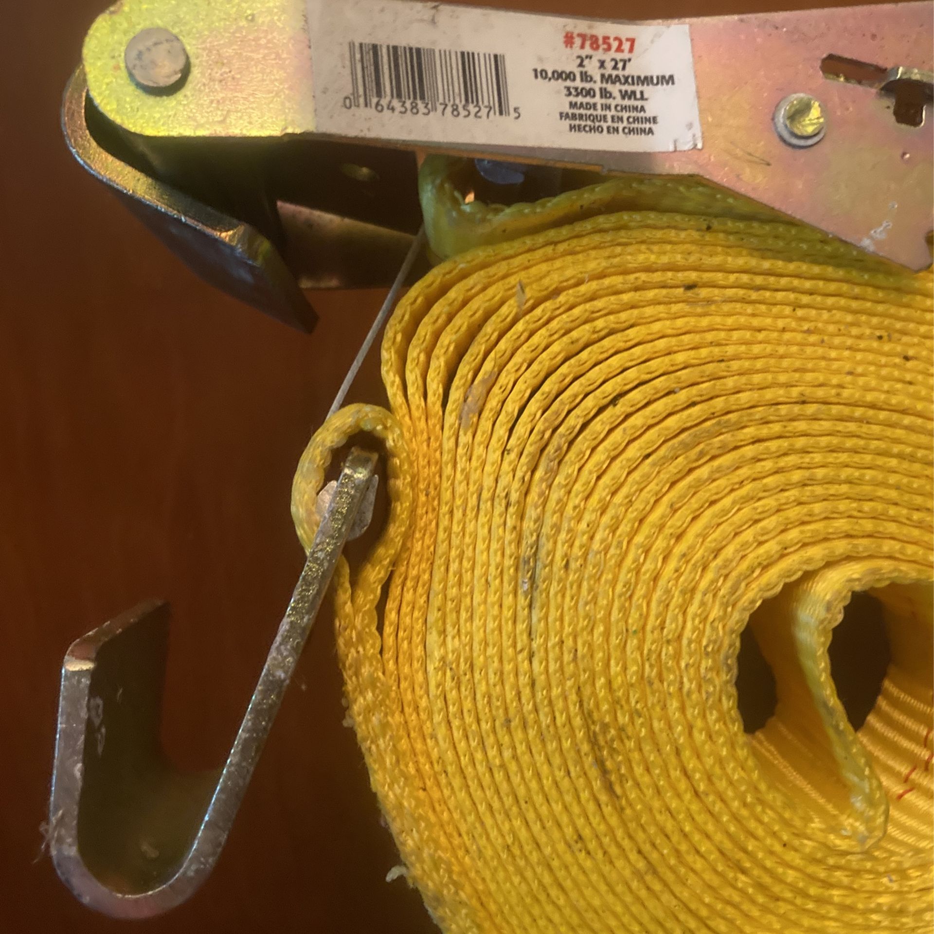 2”x27’ 10,000 lbs. J-Hook Ratcheting Tie Down Strap - photo 2