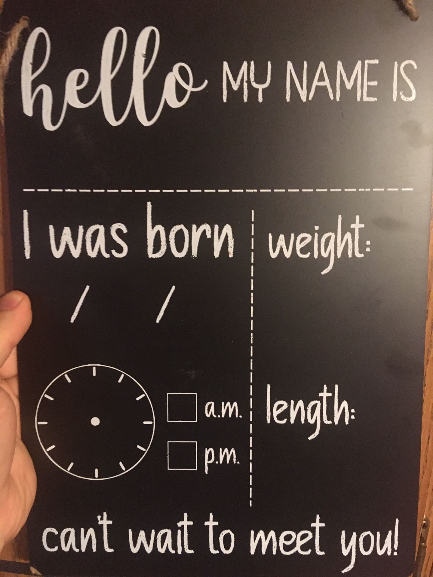 Baby Announcement Chalkboard