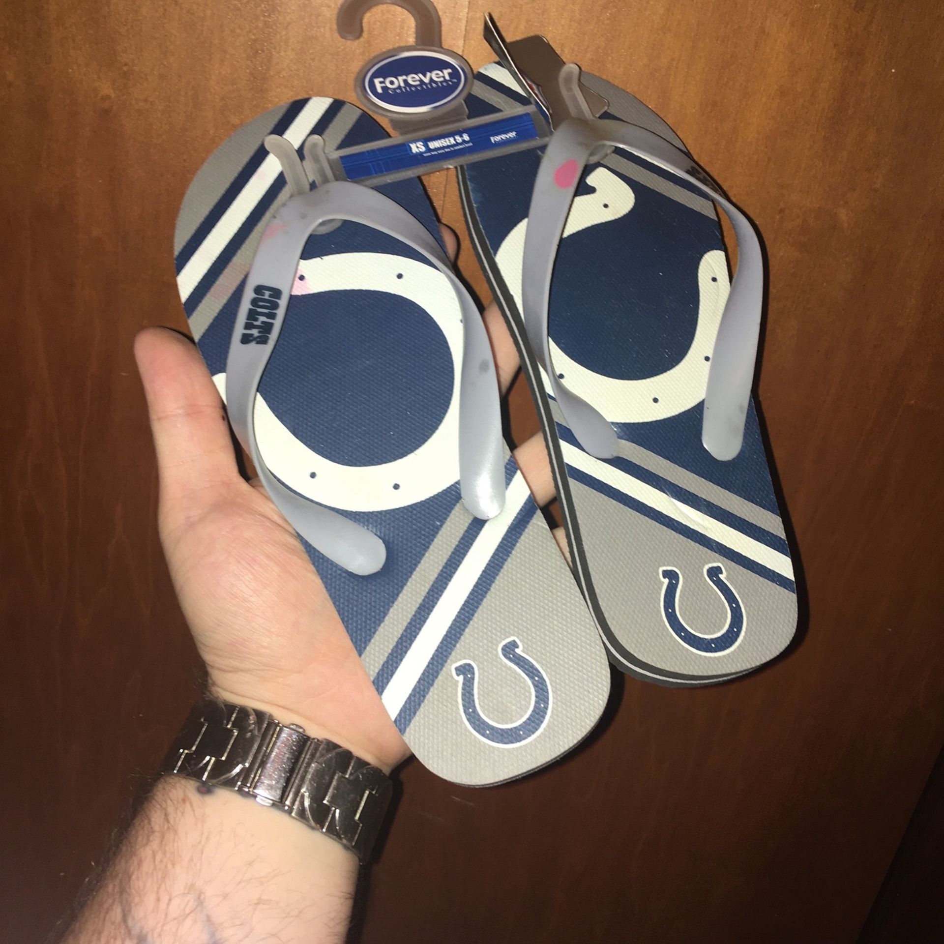 NFL Indianapolis Colts Flip-Flops, Size XS