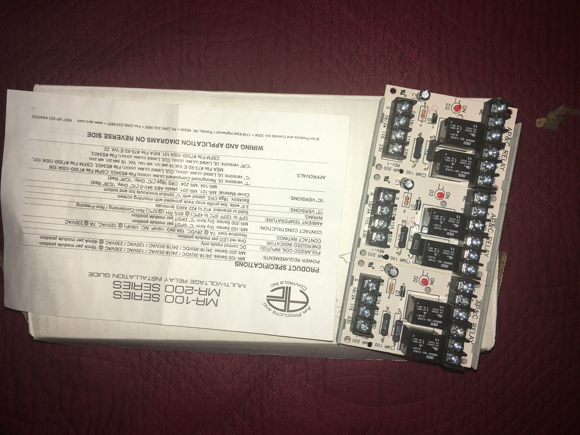MR-100 • MR-200 2 Pole Relay Set