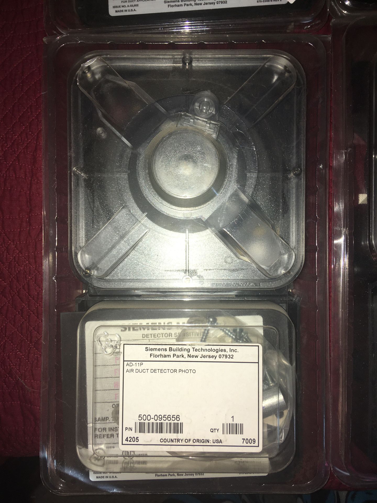 Siemens AD-11P Duct Detector Photo Housing, Model 500.095656