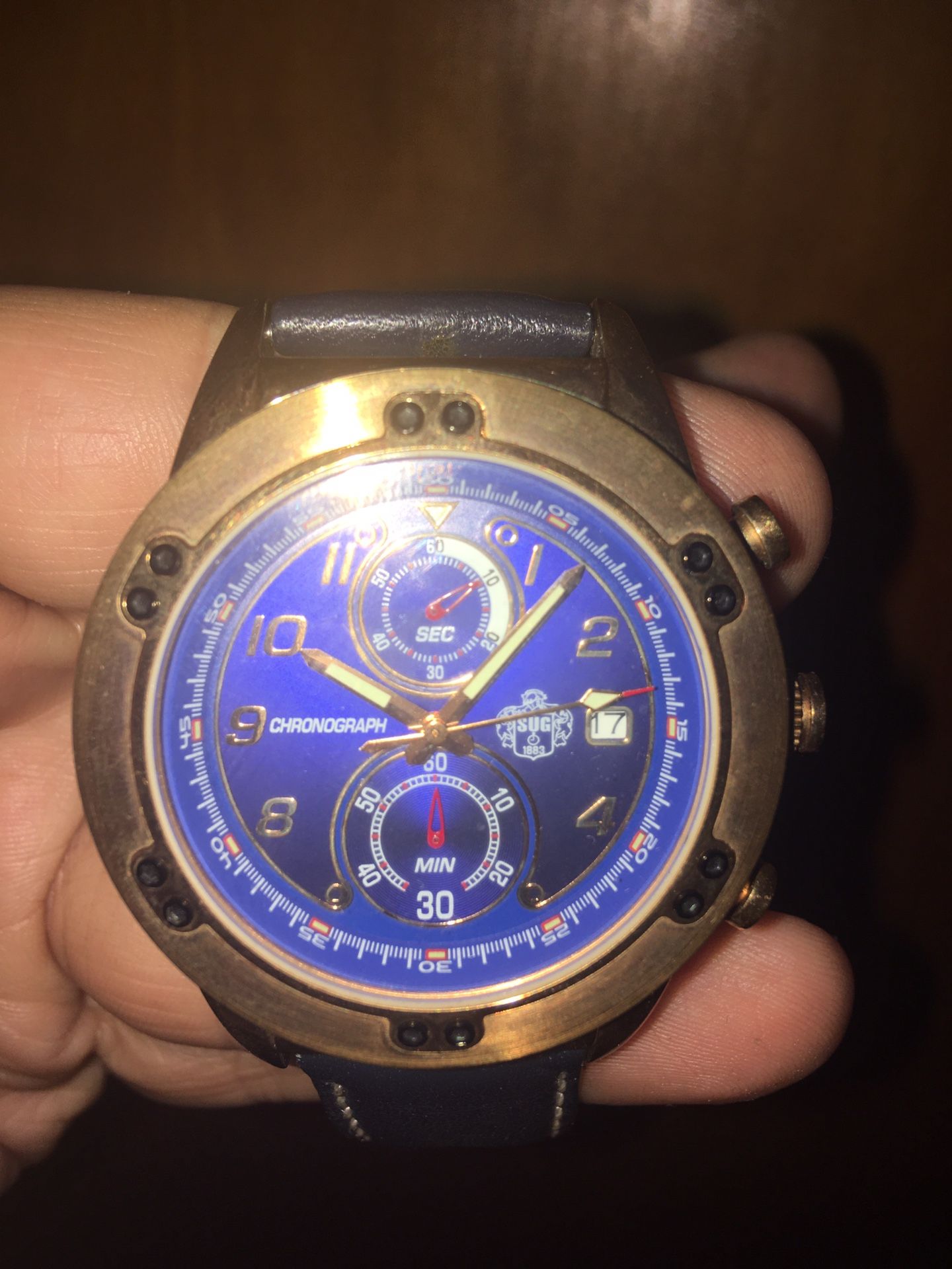 S.U.G. Chronograph Rose Gold/Blue Watch - photo 2