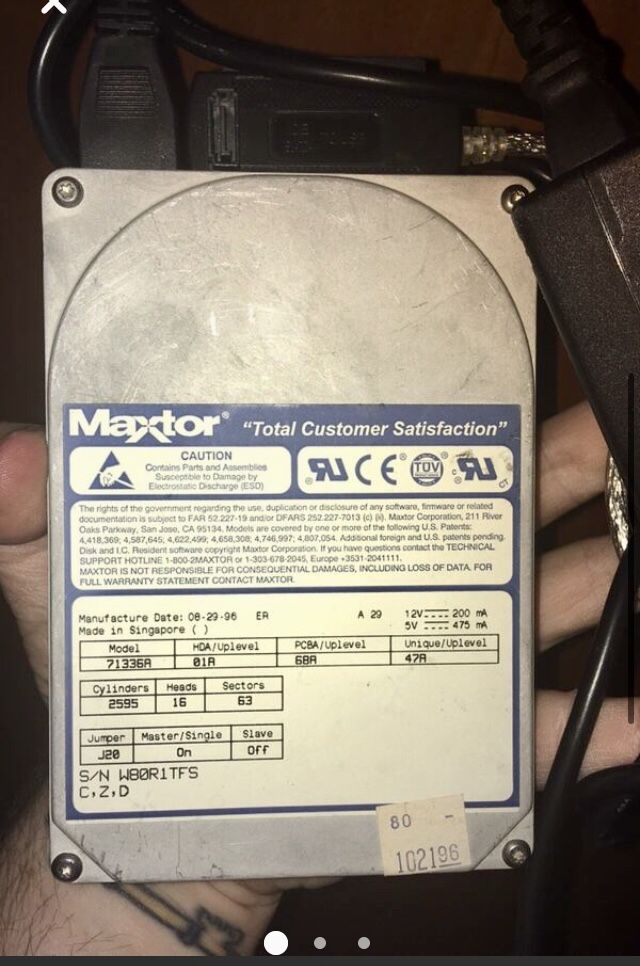 MaxTor 1.3GB/3.15GB IDE Hard Drive Combo
