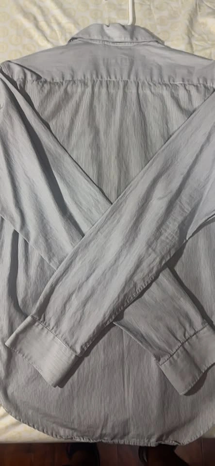 Zara Man Slim Fit Striped Blue White Button-Up Shirt - photo 4