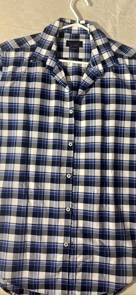 Zara Man Slim Fit Plaid Button-Up Shirt