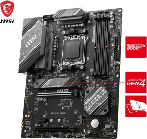 MSI B650 Gaming Plus WiFi Motherboard AMD B650 Socket AM5 ATX - photo 4