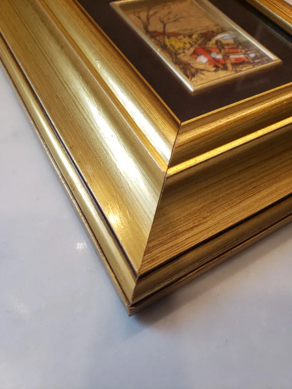 Vintage Italian Picture of coast, boat, houses and trees image indicator(6)