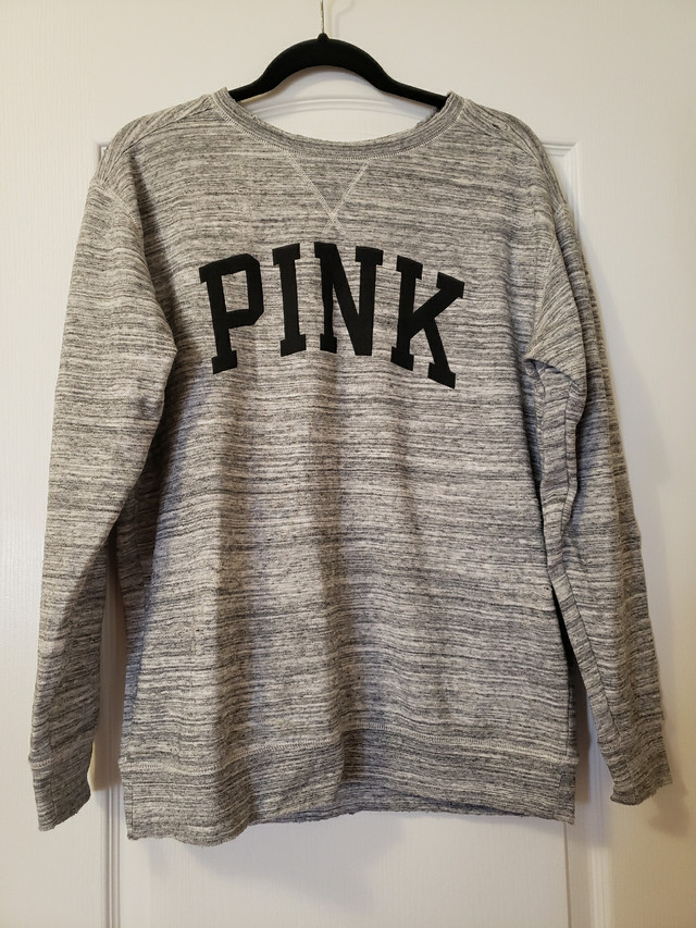 Grey PINK brand long sleeve top size small