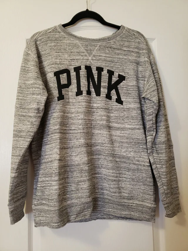 Grey PINK brand long sleeve top size small thumbnail