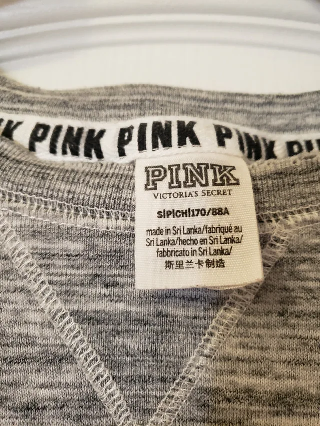 Grey PINK brand long sleeve top size small image indicator(2)