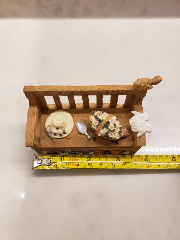 1995 Deziness Flower Garden Bench Jewelry Box image indicator(7)