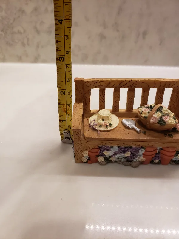 1995 Deziness Flower Garden Bench Jewelry Box image indicator(9)