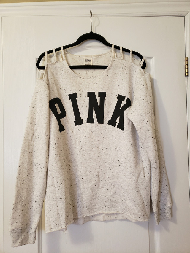 PINK brand white sweater with shoulder cut outs